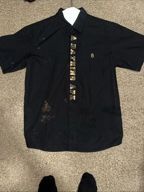 Bathing Ape Button Up with Camo Back
